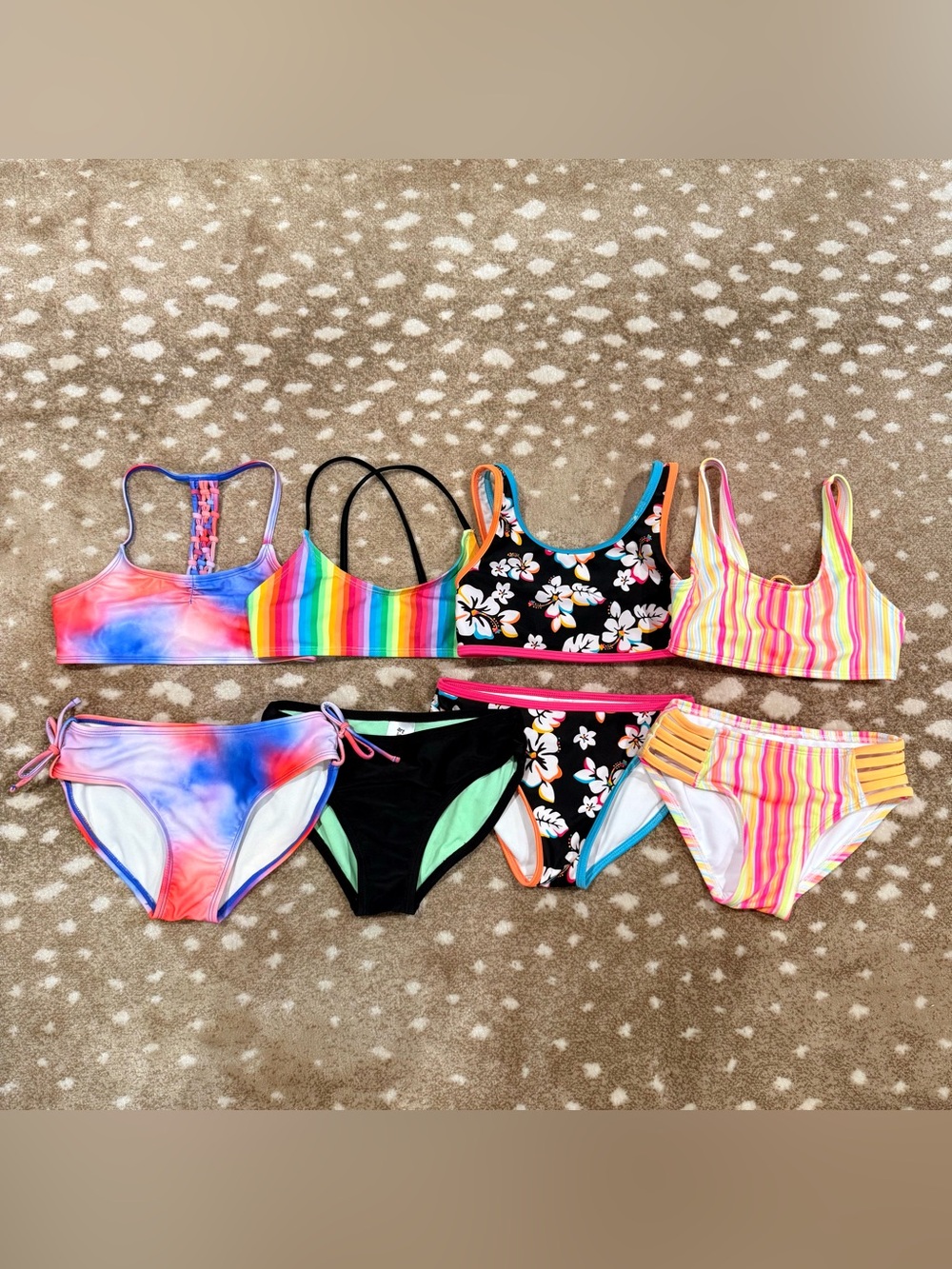 Girls Bundle (4) art class/cat & jack Bikini Sets for summer. Size 8 - Picture 2 of 16